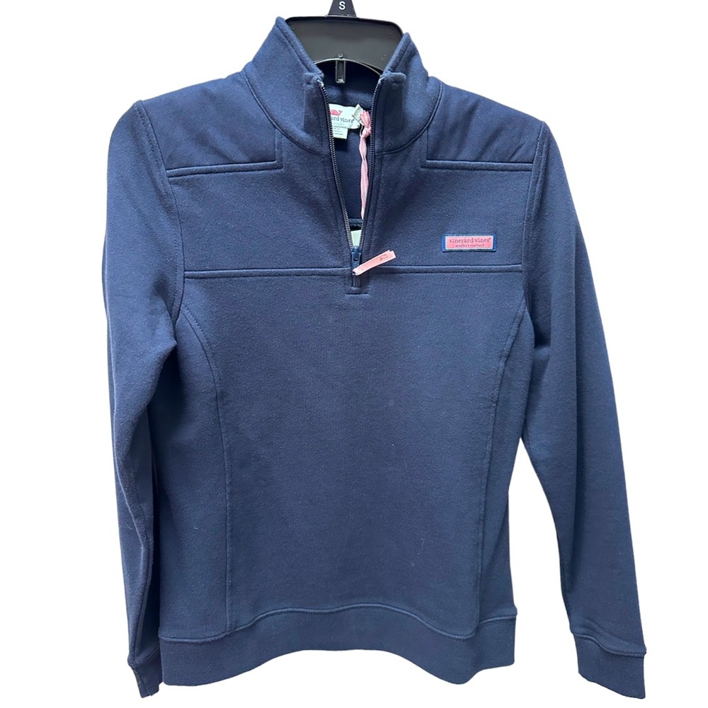 🆕 Vineyard Vines Navy Blue Shep  Shirt 1/4 Zip Pullover Size XS NWT